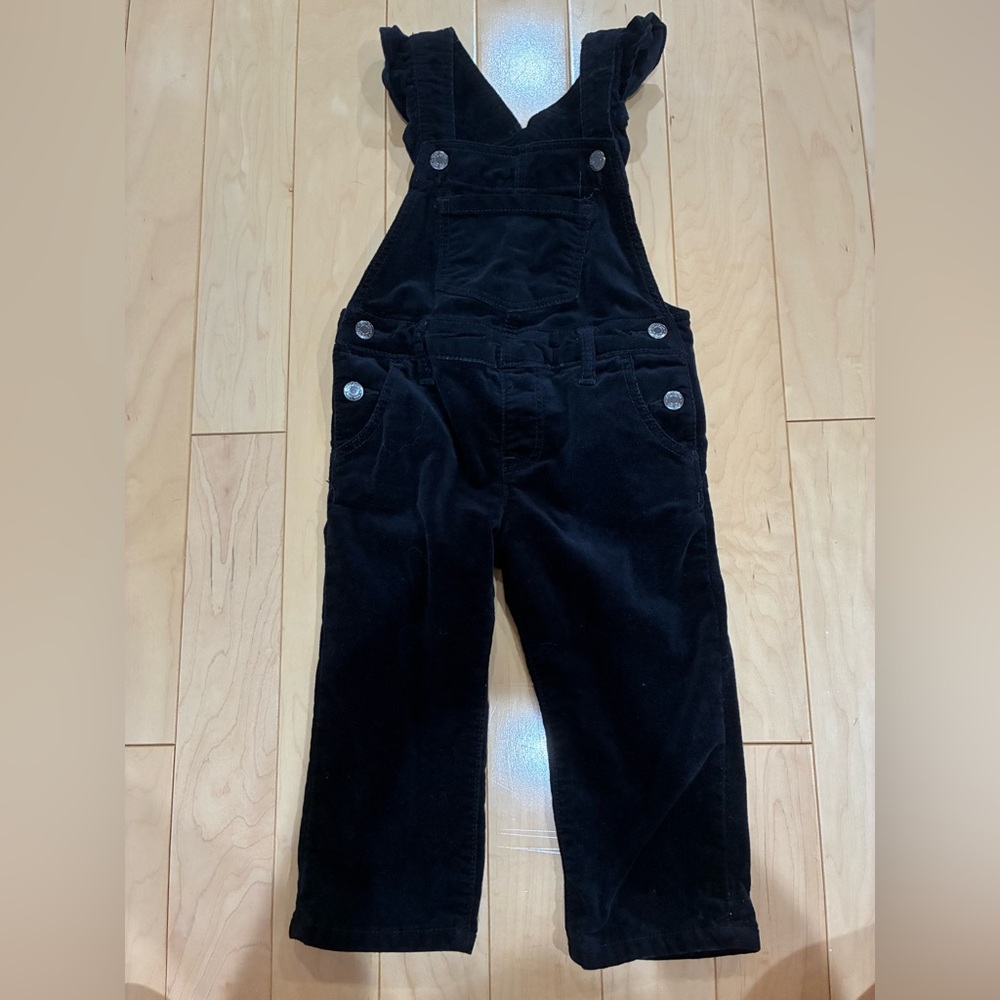 GAP Black Velour Baby Toddler Overalls
